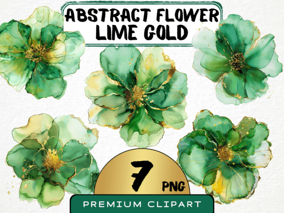 Download Abstract Green Gold Flower Clipart - Gold Collection