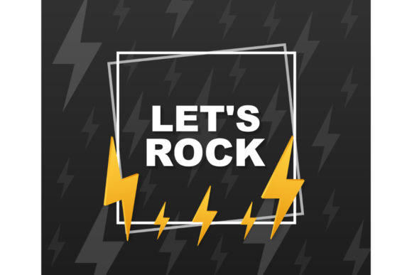 Download Let's Rock Poster. Vector Typographic - Typographic Collection