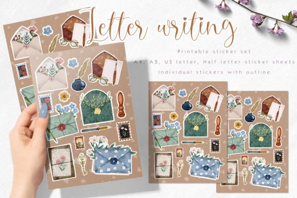 Download Vintage Letter Writing Sticker Pack - Vintage Collection